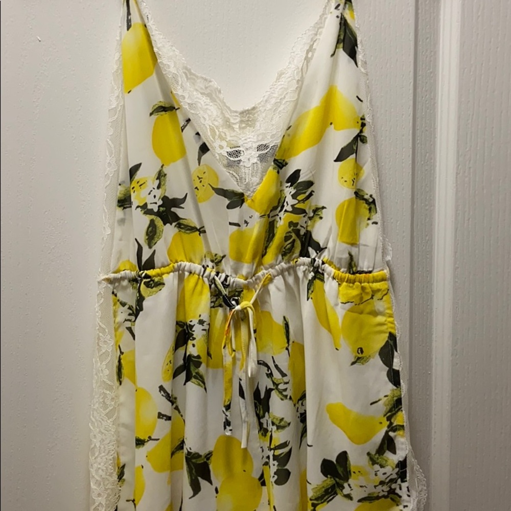 Yellow Lemon Romper with Lace Detail